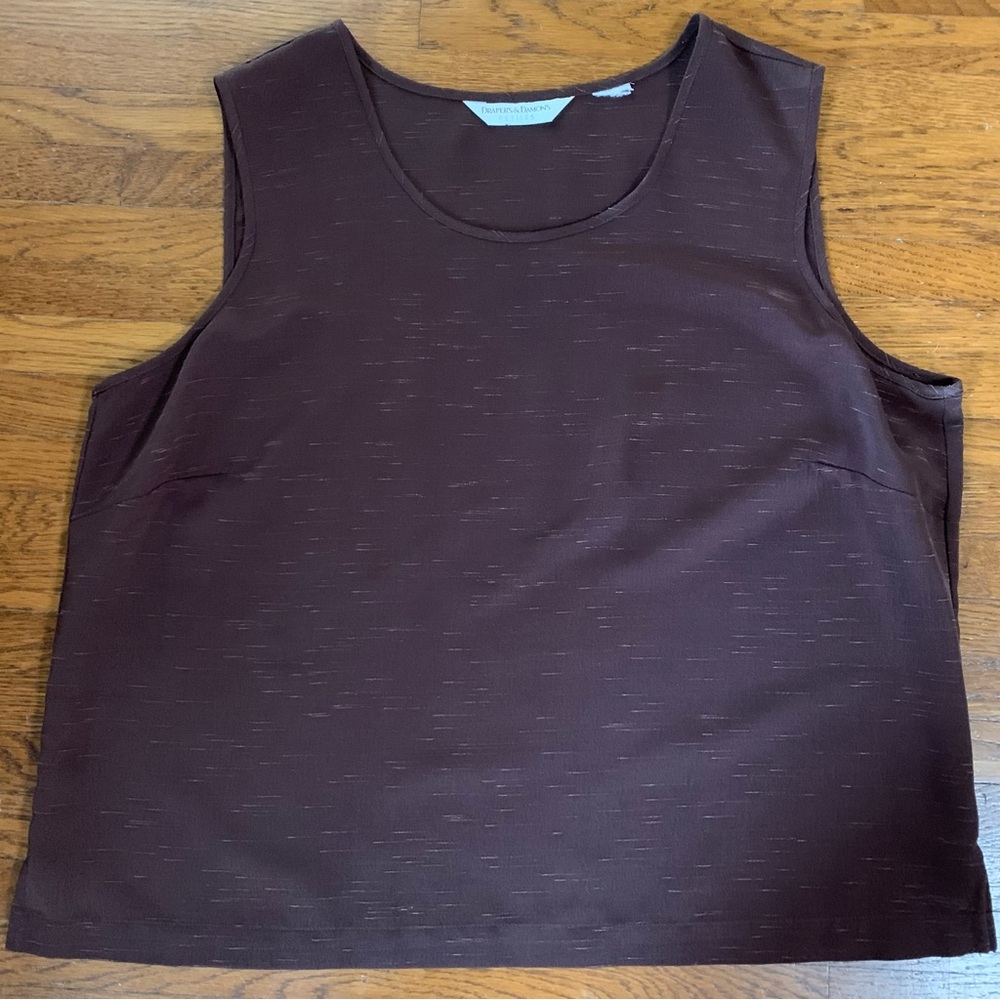 Draper's & Damon's Tank Top Brown Textured Sleeveless Size Large
